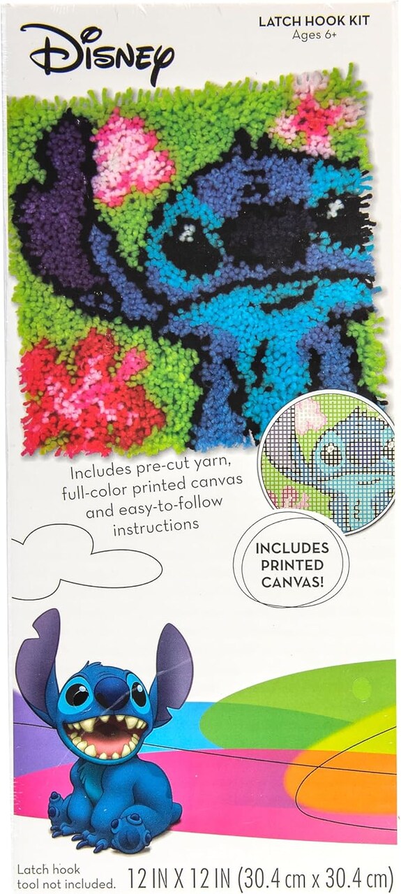 Lilo and Stitch Latch Hook Kit - Finished 12'' x 12'' (Multicolor)